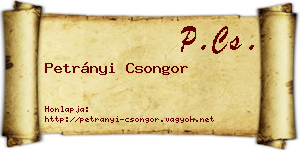 Petrányi Csongor névjegykártya